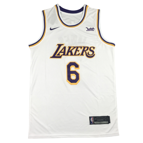 Баскетбольная джерси Nike Lebron James Los Angeles Lakers №6 White Yellow Purple