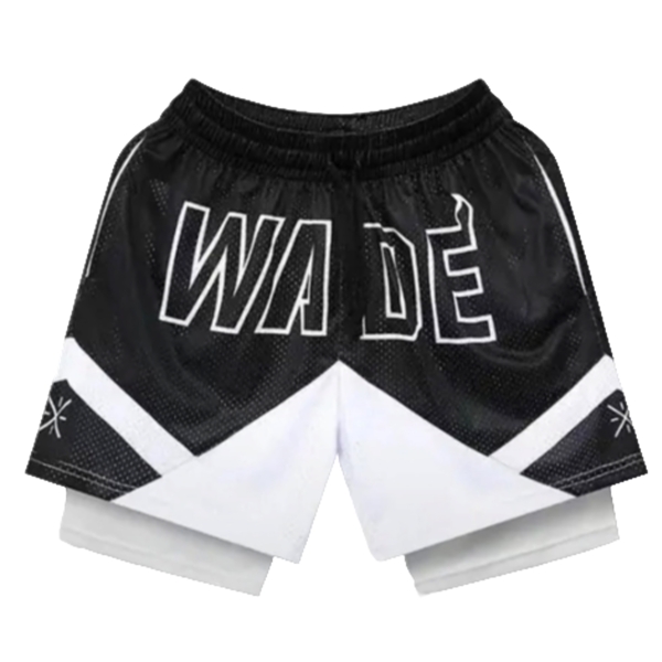 Двойные баскетбольные шорты WADE Black White