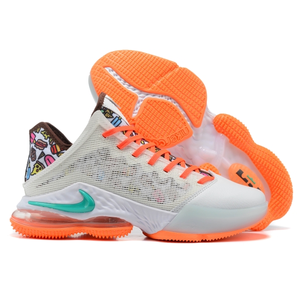 Nike LeBron 19 Low White Orange